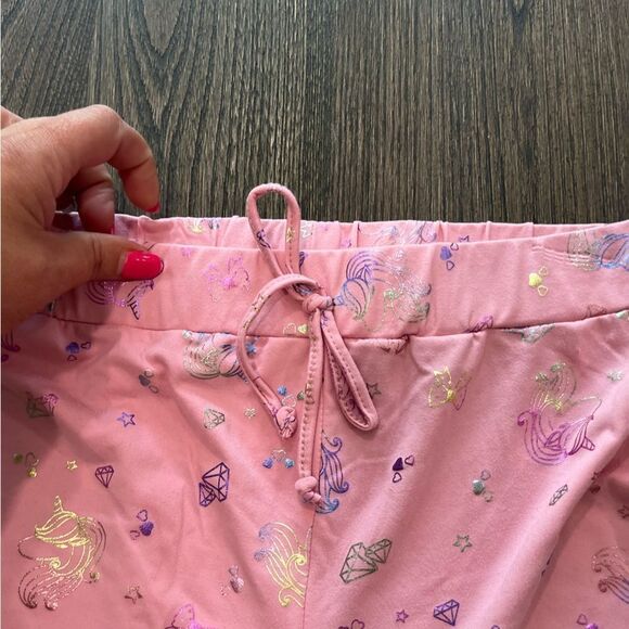 NWOT Sophia and Lily Ribbed Unicorn Diamond Pink Joggers Size 10/12 - Picture 2 of 6